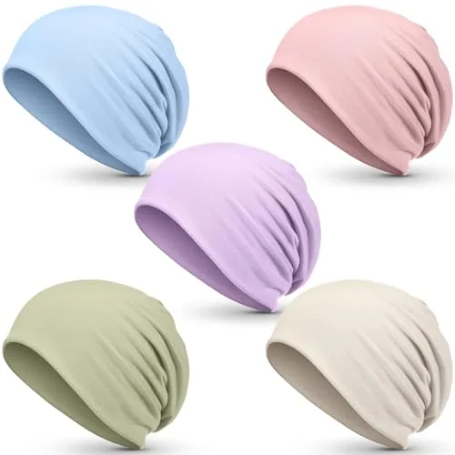 5 Piece Unisex Slouchy Beanie Hats, product photograph