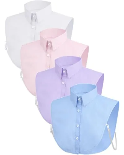 4 Piece Dickey Collar, Blue, product photograph