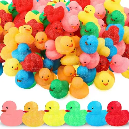 120 Piece Glitter Rubber Ducks 2 in Colorful Rubber Duckies Fidget, product photograph