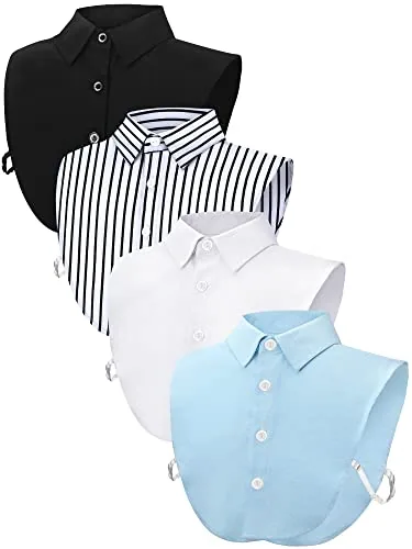 4 Piece Dickey Collar, Blue, product photograph