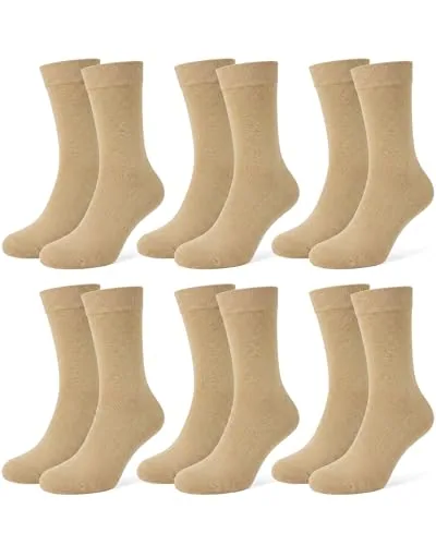 6 Pairs Men's Dress Socks Father's Day Combed Cotton Anti, product photograph