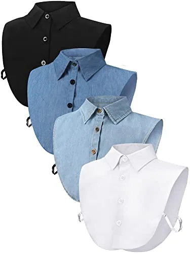 4 Piece Dickey Collar, Blue, product photograph