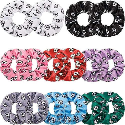 16 Piece Soccer Hair Scrunchies Hair Accessories Gifts, Multicolour, product photograph