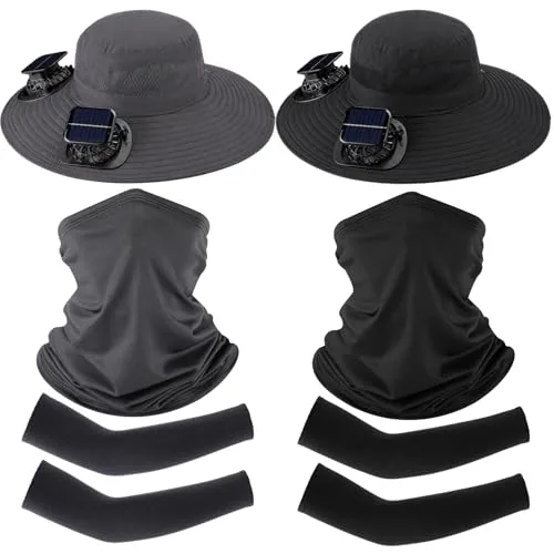 Solar Fan Hat, Black, product photograph