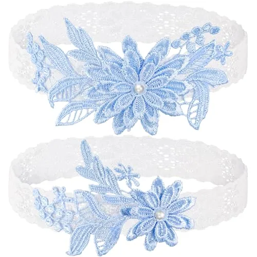 Wedding Garters, Blue, product photograph