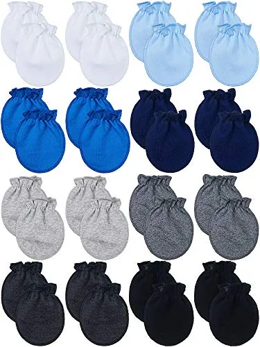 16 Pairs Newborn Infant Baby Mittens No Scratch, Multicolour, product photograph