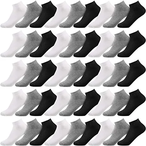 60 Pairs No Show Socks Bulk Low Cut Socks, Black, product photograph