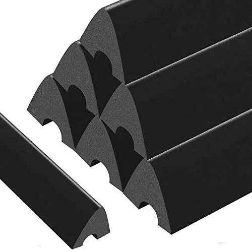 6 Piece Set of 6 K66 Rubber Bumpers Pool Table Bumpers, Black, product photograph