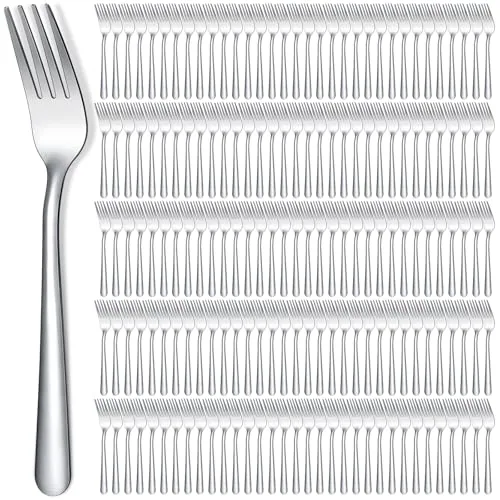 400 Piece Stainless Steel Dinner Forks Set 8 Inch Bulk Metal Forks, Silver, product photograph