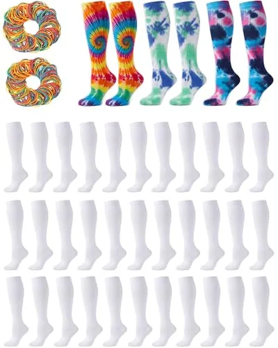 24 Pairs White Cotton Soccer Socks, product photograph