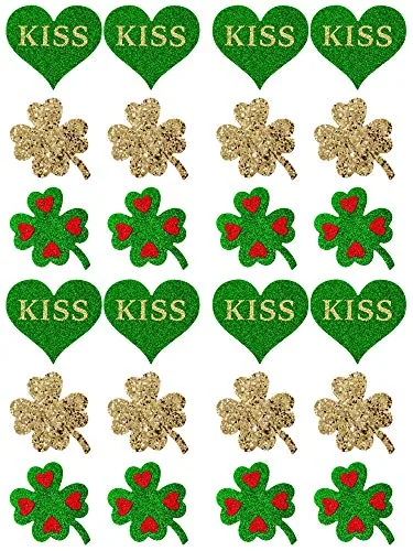 Self-Adhesive 12 Pairs St. Patrick's Day Nipple Covers Pasties Green, product photograph