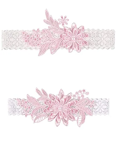 Wedding Garters, Pink, product photograph