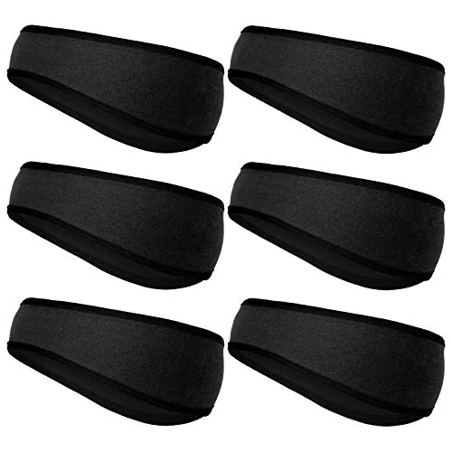 6 Piece Pack of 6 Children's Ear Warmers Headband Stretch Winter, Black, product photograph