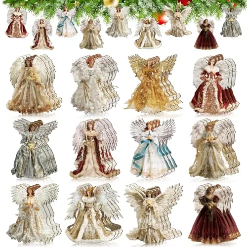 36 Piece Angel Christmas Ornaments Xmas Tree Decoration, White, product photograph