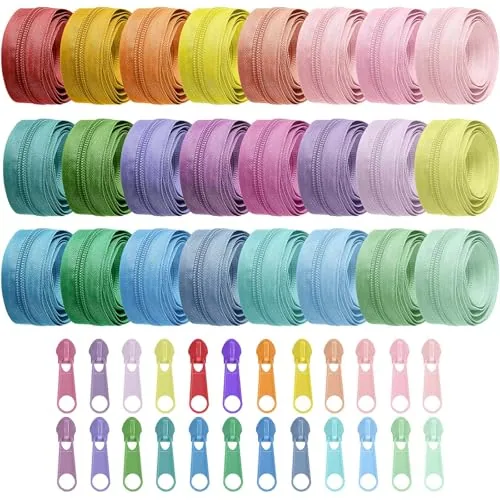 96 Piece 24 Colors Zipper Repair Kit, product photograph