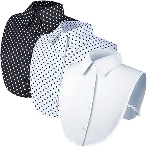 3 Piece Women's Fake Collar Detachable Collars Half Shirt Dickey, product photograph