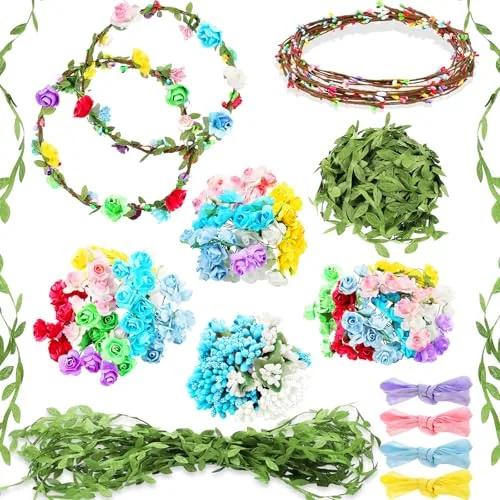 DIY Flower Crown Making Kit, Pink, product photograph
