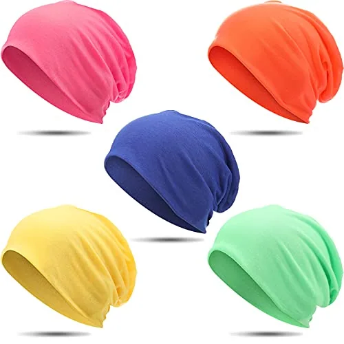 5 Piece Unisex Slouchy Beanie Hats, product photograph