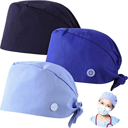 3 Piece Working Caps, Blue, product photograph