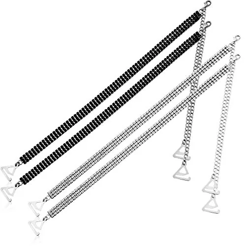 2 Pairs Rhinestone Bra Straps Adjustable Anti-skid, Multicolour, product photograph