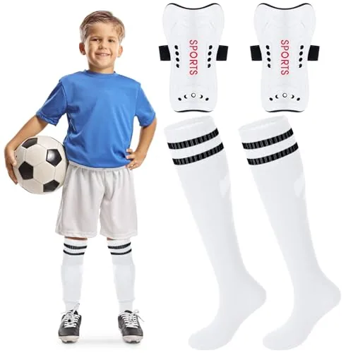 Soccer Shin Guards, White, product photograph