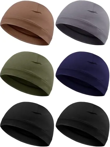 6 Piece Men Skull Caps Cotton Beanies Caps Sleep Hats, product photograph