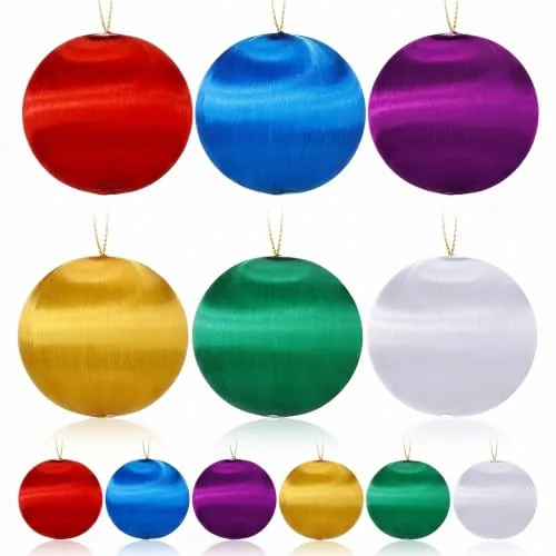 12 Piece 24 Pcs Christmas Satin Silk Balls, Multicolour, product photograph