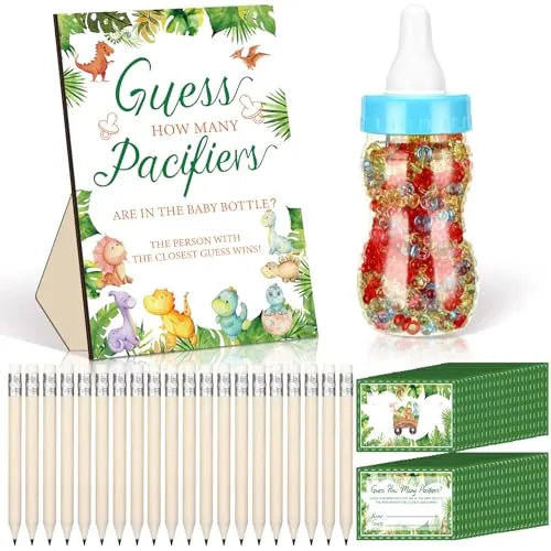 Dinosaur Baby Shower Game Guess How Many Pacifiers Games, Green, product photograph