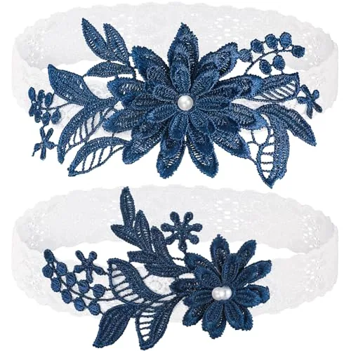 Wedding Garters, Blue, product photograph