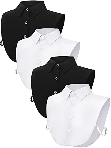 4 Piece Dickey Collar, Black, product photograph