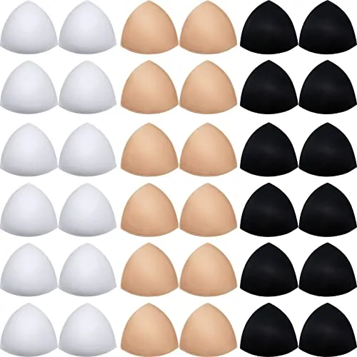 18 Pairs Triangle Sports Bra Pads Inserts Women Push up, White, product photograph