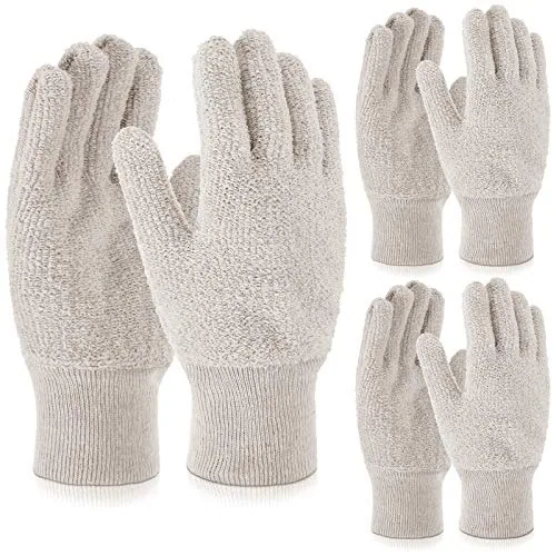 3 Pairs Silver Jewelry Polishing Cleaning Gloves, White, product photograph