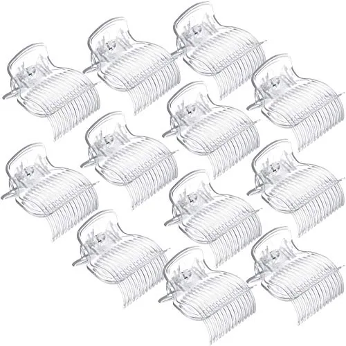 12 Piece Hot Roller Clips, Clear, product photograph