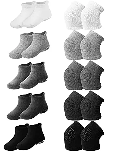 10 Pairs Baby Crawling Anti-Slip Knee Pads and Anti-Slip, product photograph