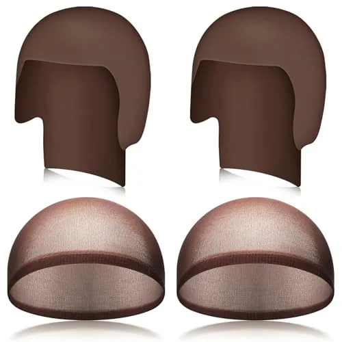 s Bald Cap Halloween Makeup Latex Bald Cap, Brown, product photograph