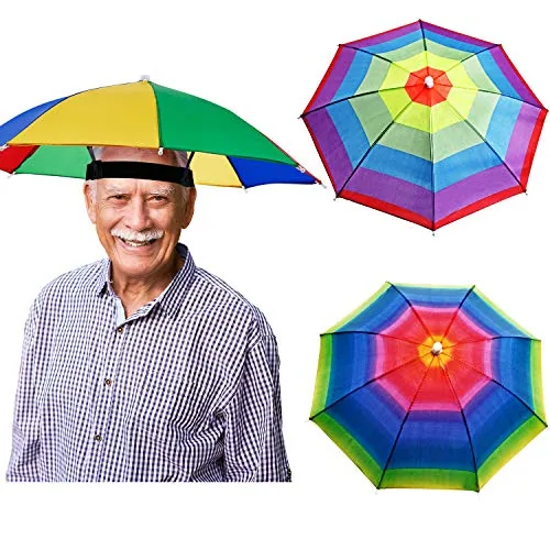 3 Piece Rainbow Umbrella Hat, Multicolour, product photograph