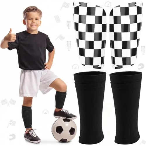 Race Car Soccer Shin Guards, Black, product photograph