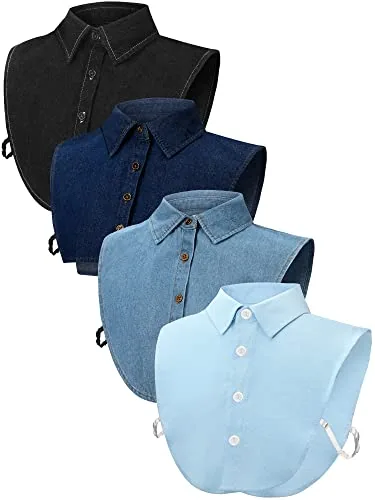 4 Piece Dickey Collar, Black, product photograph