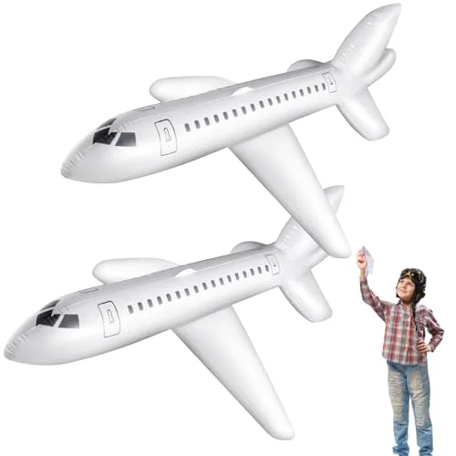 2 Piece White 2 Pcs 79 Inch Large Inflatable Airplane Balloon, product photograph
