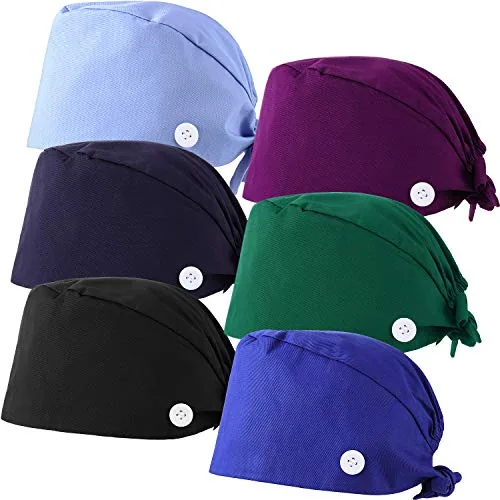 6 Piece Bouffant Caps, Black, product photograph
