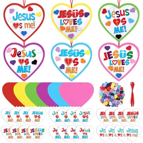 Jesus Loves Me Heart Craft Kit, Multicolour, product photograph