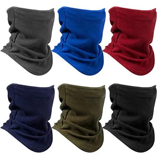 6 Piece Fleece Neck Gaiter Winter Windproof Face Cover, product photograph