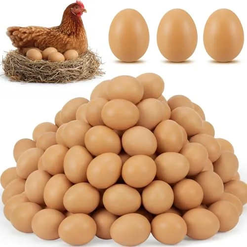 24 Piece Wooden Eggs Wood Chicken Egg, Brown, product photograph