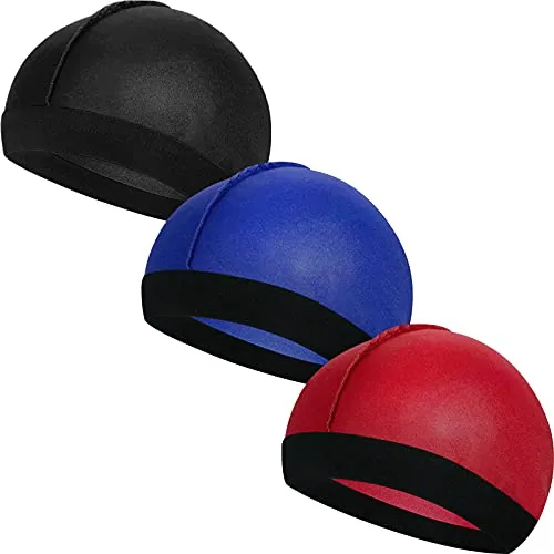3 Piece Kids Satin Wave Caps, Black, product photograph