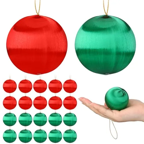 24 Piece 24 Pcs Christmas Satin Silk Balls, Red, product photograph