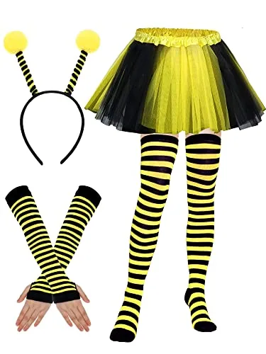 4 Piece Bee Costume Kit, Yellow, product photograph
