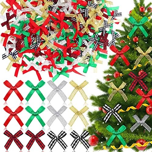 200 Piece Christmas Mini Bows, product photograph