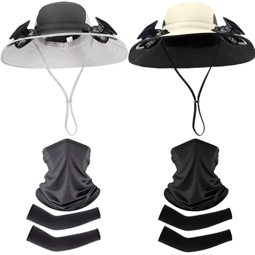 Solar Fan Hats, Grey, product photograph