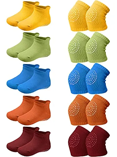 10 Pairs Baby Crawling Anti-Slip Knee Pads and Anti-Slip, product photograph