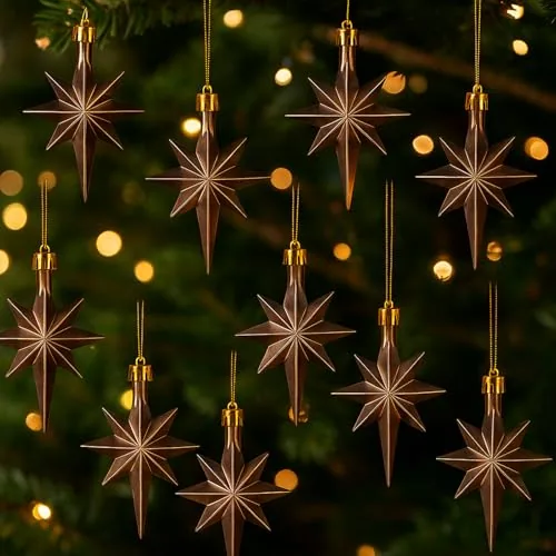 Light Coffee Christmas Tree Bethlehem Star Ornaments, Brown, product photograph